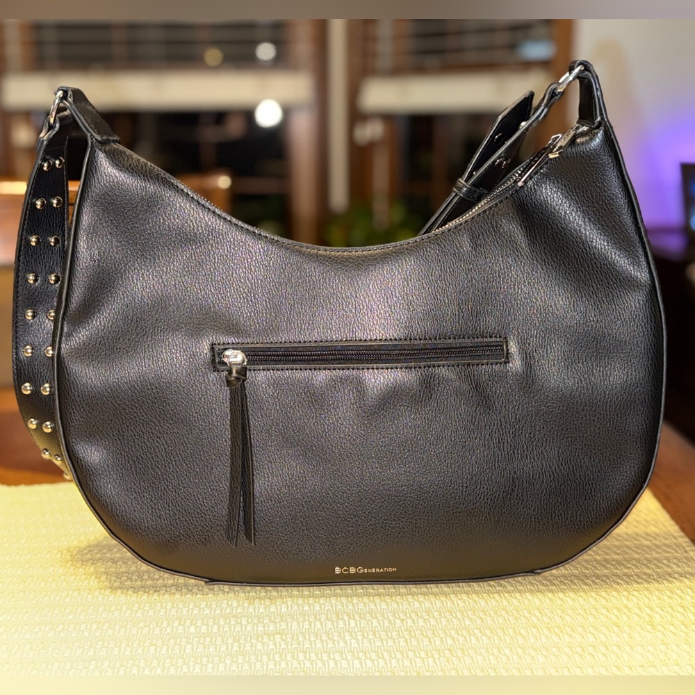 Bcbgeneration Black Messenger Bag With Metallic A… - image 1